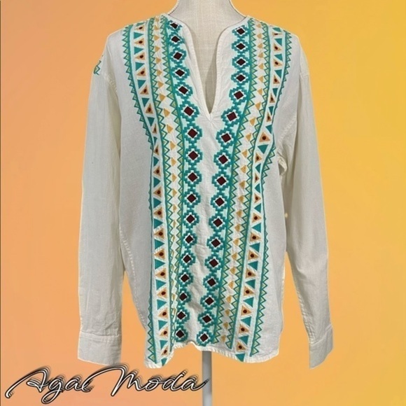 Asos Folk Vibe White Caftan with Embroidery - Picture 1 of 16